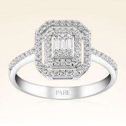 0,35 Karat Kolu Taşlı Baget Pırlanta Yüzük - PR00070 - 1