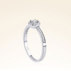 0,35 Karat Kolu Taşlı Tektaş Pırlanta Yüzük - 2