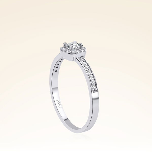 0,35 Karat Kolu Taşlı Tektaş Pırlanta Yüzük - Pare Pırlanta