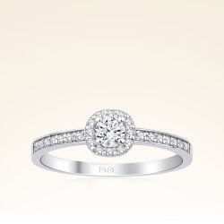 0,35 Karat Kolu Taşlı Tektaş Pırlanta Yüzük - 1