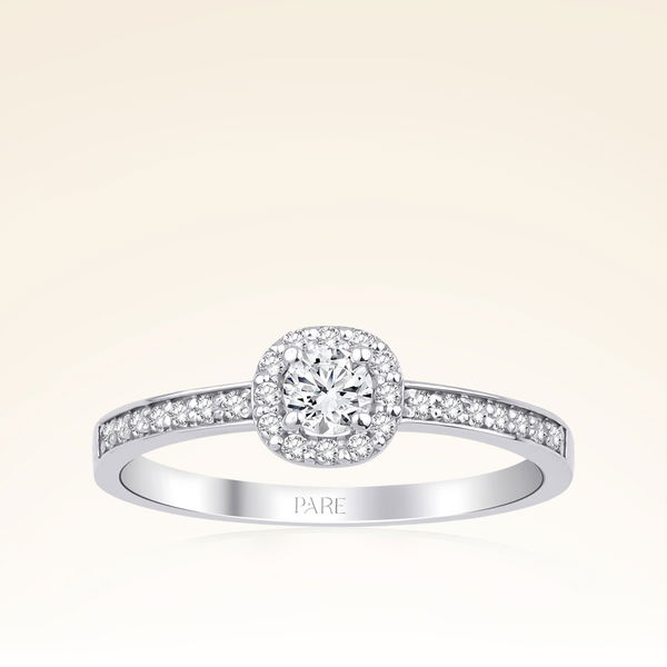 0,35 Karat Kolu Taşlı Tektaş Pırlanta Yüzük - Pare Pırlanta