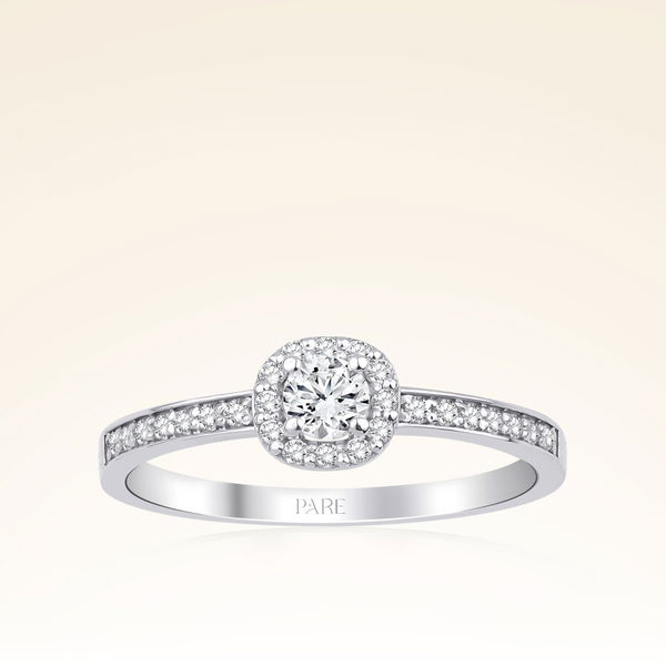 0,35 Karat Kolu Taşlı Tektaş Pırlanta Yüzük - Pare Pırlanta