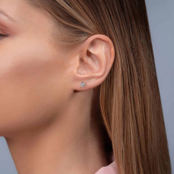 0,35 Karat Tektaş Pırlanta Küpe - Pare Pırlanta