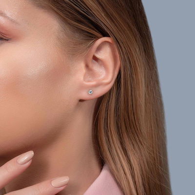 0,35 Karat Tektaş Pırlanta Küpe - Pare Pırlanta