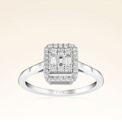 0,36 Karat Baget Pırlanta Yüzük - 1