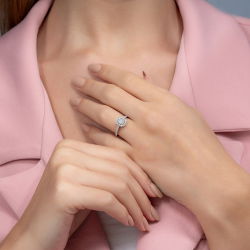 0,36 Karat Kolu Taşlı Baget Pırlanta Yüzük - PR00668 - 4
