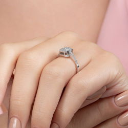 0,36 Karat Kolu Taşlı Baget Pırlanta Yüzük - PR00668 - 7