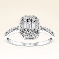 0,36 Karat Kolu Taşlı Baget Pırlanta Yüzük - PR00668 - 1