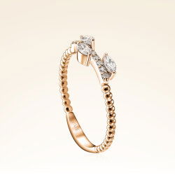 0,36 Karat Pırlanta Rose Taşlı Trend Yüzük - 2