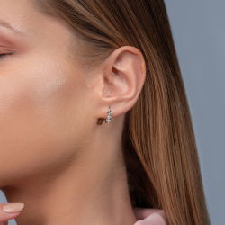 0,36 Karat Tria Pırlanta Küpe - 2