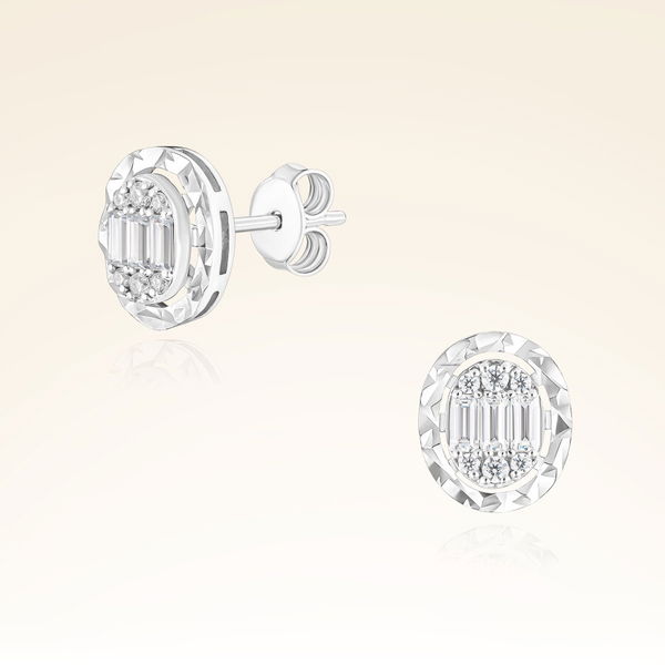 0,37 Karat Efektli Baget Pırlanta Küpe - Pare Pırlanta