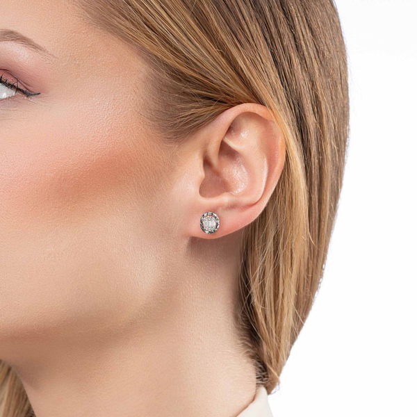 0,37 Karat Efektli Baget Pırlanta Küpe - Pare Pırlanta