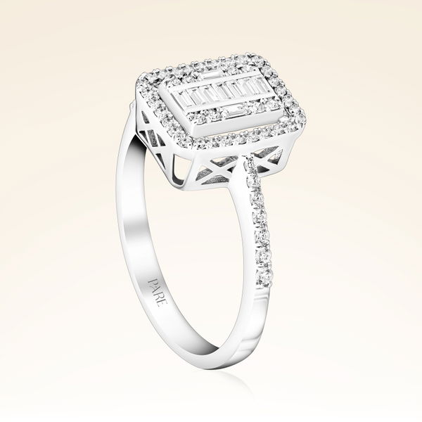 0,37 Karat Kolu Taşlı Baget Pırlanta Yüzük - Pare Pırlanta