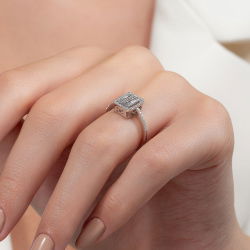 0,37 Karat Kolu Taşlı Baget Pırlanta Yüzük - PR00167 - 7