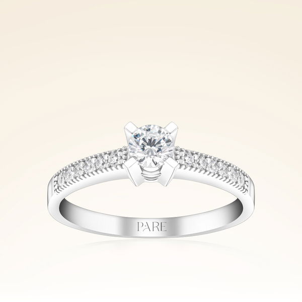 0,37 Karat Kolu Taşlı Tektaş Pırlanta Yüzük - Pare Pırlanta