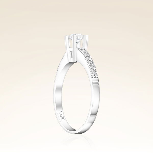 0,37 Karat Kolu Taşlı Tektaş Pırlanta Yüzük - Pare Pırlanta