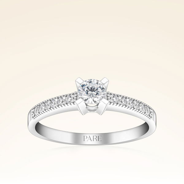 0,37 Karat Kolu Taşlı Tektaş Pırlanta Yüzük - Pare Pırlanta