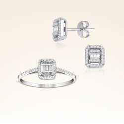 0,37 Karat Pırlantalı Baget Set - 1