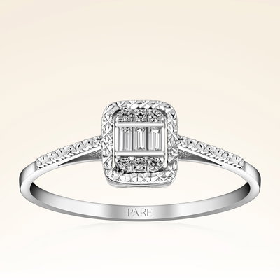 0,37 Karat Pırlantalı Baget Set - Pare Pırlanta