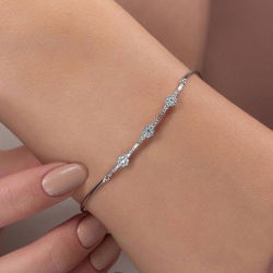 0,38 Karat Baget Pırlanta Bileklik - 3