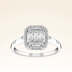 0,38 Karat Baget Pırlanta Yüzük - 1