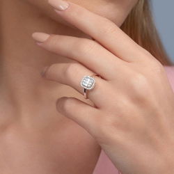 0,38 Karat Baget Pırlanta Yüzük - PR00648 - 5