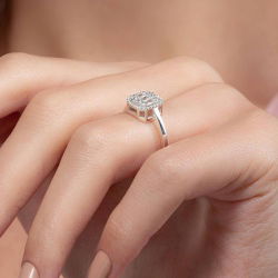 0,38 Karat Baget Pırlanta Yüzük - PR00648 - 7