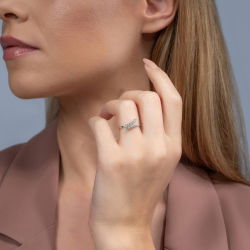 0,38 Karat Pırlanta Taşlı Trend Yüzük - 3