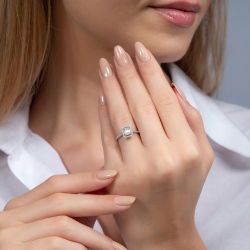 0,38 Karat Kolu Taşlı Baget Pırlanta Yüzük - PR00033 - 4