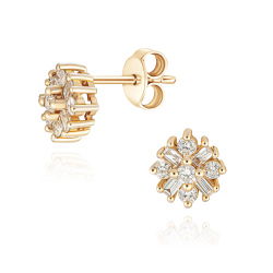 0,38 Karat Pırlanta Aşk Çiçeği Küpe - PR00115 - 2