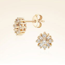 0,38 Karat Pırlanta Aşk Çiçeği Küpe - 1