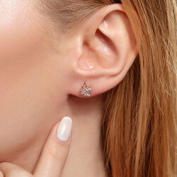 0,38 Karat Pırlanta Aşk Çiçeği Küpe - 2