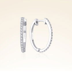 0,28 Karat Pırlantalı Halka Küpe - 1