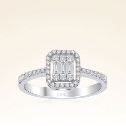 0,40 Karat Baget Pırlanta Yüzük - 1