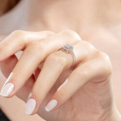 0,40 Karat Baget Pırlanta Yüzük - 5