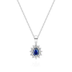 0,40 Karat Efektli Safir Pırlanta kolye - PR00996 - 2