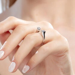 0,40 Karat Fantezi Damla Pırlanta Yüzük - 4