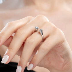 0,40 Karat Fantezi Oval Pırlanta Yüzük - 4