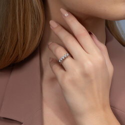 0,40 Karat HRD Sertifikalı Beştaş Pırlanta Yüzük - 4