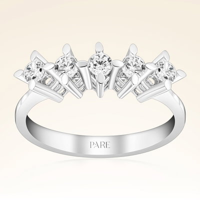 0,40 Karat HRD Sertifikalı Beştaş Pırlanta Yüzük - Pare Pırlanta