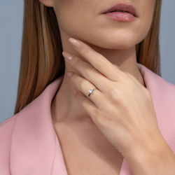 D Renk 0,40 Karat HRD Sertifikalı Tektaş Pırlanta Yüzük - 4