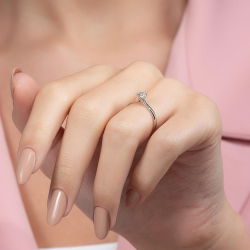 D Renk 0,40 Karat HRD Sertifikalı Tektaş Pırlanta Yüzük - 6