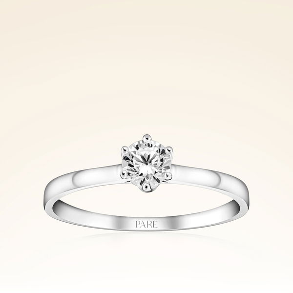 D Renk 0,40 Karat HRD Sertifikalı Tektaş Pırlanta Yüzük - Pare Pırlanta