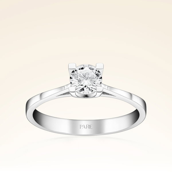 D Renk 0,40 Karat HRD Sertifikalı Tektaş Pırlanta Yüzük - Pare Pırlanta