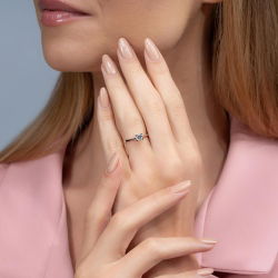 D Renk 0,40 Karat HRD Sertifikalı Tektaş Pırlanta Yüzük - 4