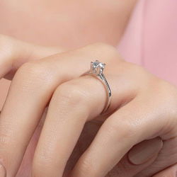 G Renk 0,40 Karat HRD Sertifikalı Tektaş Pırlanta Yüzük - 7