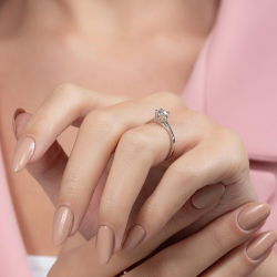 G Renk 0,40 Karat HRD Sertifikalı Tektaş Pırlanta Yüzük - 6