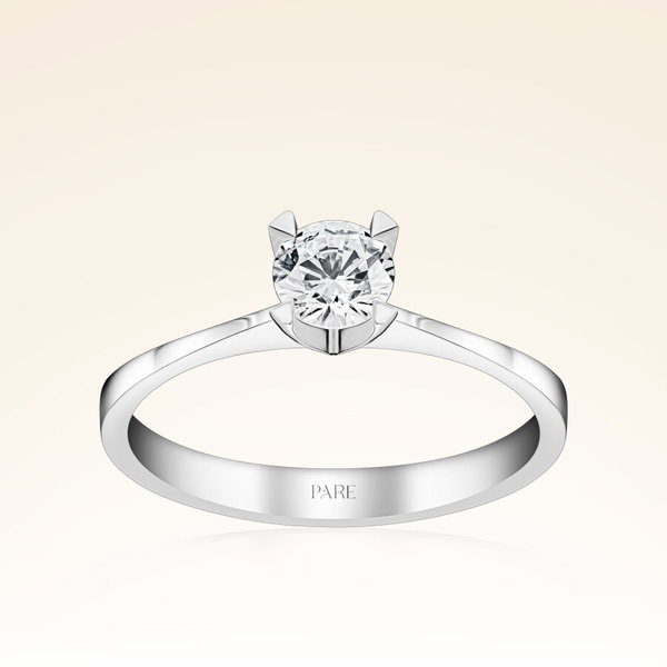 D Renk 0,40 Karat HRD Sertifikalı Tektaş Pırlanta Yüzük - Pare Pırlanta