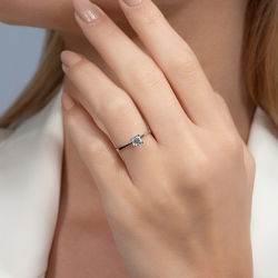 G Renk 0,40 Karat HRD Sertifikalı Tektaş Pırlanta Yüzük - 5