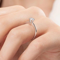 G Renk 0,40 Karat HRD Sertifikalı Tektaş Pırlanta Yüzük - 7